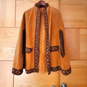 Vintage Suede leather Cape